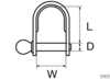 Dee shackle hs narrow d6mm l25mm s/s