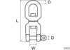 Eye/jaw swivel d8mm s/steel<