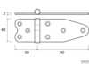 Charnière inox ecc 40x39/90mm 