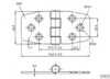 Charnière recouverte de biscuit en acier inoxydable 36x76mm 