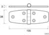 Robustes Keksscharnier 38x105mm Inox 