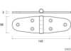 Wing strong hinge 38x142mm s/steel<