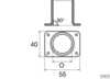 Quadratische Basis 90 d22mm Edelstahlstempel 