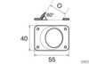 60°square weld base d22mm s/steel<