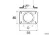 90 rectangular weld base d22mm s/s stam<