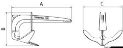 Trefoil anchor 7.5 kg w/anti-water plate 