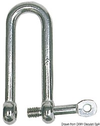 Long shackle with captive pin AISI 316 10 mm 
