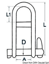 Schackel vikt. fångenskap låstappen AISI 316 6 mm