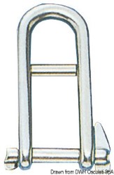 Shackle w. locking pin and stop bar AISI 316 8 mm 