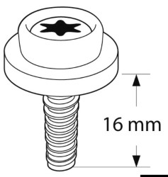 CAF-COMPO universal screw stud long thread white 