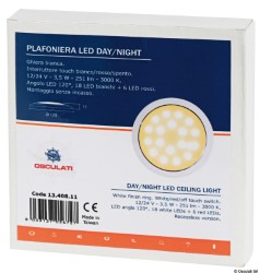 LED zapustené stropné svietidlo bez deň / noc biela / nerezová oceľ