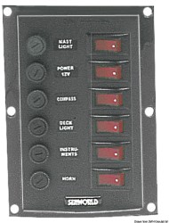 Vertical control panel w. 6 switches 