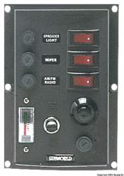 Vertical control panel w. 3 switches + horn 