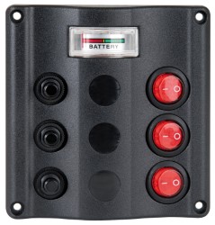 Wave elektrisk kontrolpanel 3 + 12V voltmeter