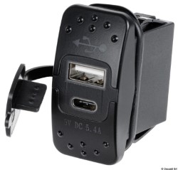 Plugue USB-A + USB-C 
