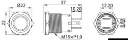 Interrupteur FLAT inox (ON)-OFF 12 V rouge 