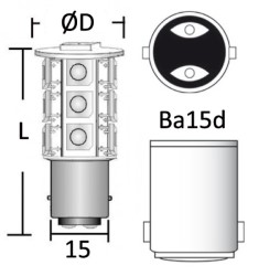 LED-bec 12V 3,6W BA15d 264 Lum