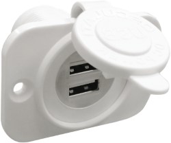 Двойно USB гнездо бяло