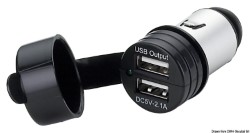 Double USB avec capuchon étanche 