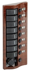 9-switch panel, mahagón