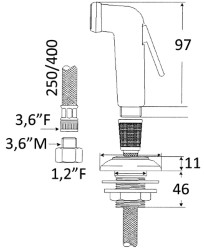 Utility sprcha kit, 4 m