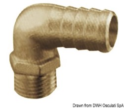 Brass hose adapter 90° 3/4