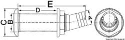 Seacock γυαλισμένη κεφαλή SS 15 38 mm x 2" 1/4 βαλβίδα