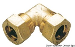 Brass comprssion 90° joint 10 mm 