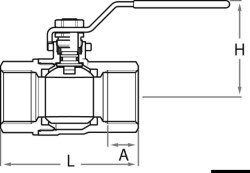 GUIDI bronca FF kuglasti ventil punog protoka 1"1/4