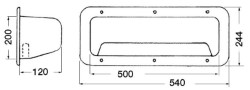 Poche latérale ABS blanc filet 540 x 244 x 120 mm 