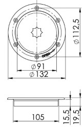 Trapa de inspecție AISI 316 pasaj 91 mm