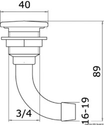 Medeninasti odzračevalnik iz kromiranega medenine s polnim Flush 90 Ø 16 mm