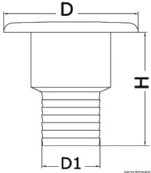 Kromirani mesingani čep za punjenje dugog vrata WASTE 38 mm