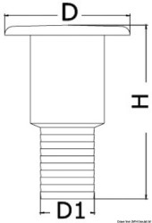 Chrómovaná mosadzná plniaca čiapka s dlhým hrdlom ODPAD 38 mm