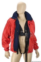Rainjacket, self-inflating belt, safety harness L 