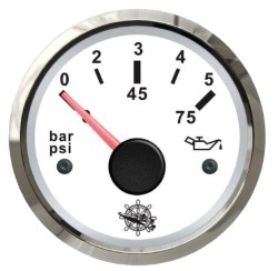 Indikátor tlaku oleja 0/5 bar biela / lesklá