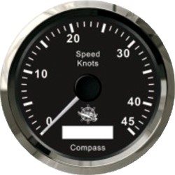 Geschwindigkeitsmesser GPS-Kompass schwarz/poliert 