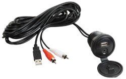 Ekstra USB-AUX-kabel med vandtæt panel