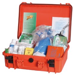 First aid kit stiff case M.D.10/03/22 Table D 
