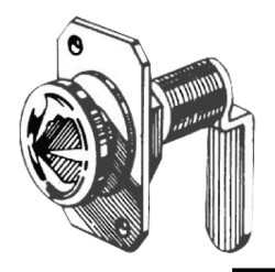 Nickel-plated brass rotating latch lock 16 mm 