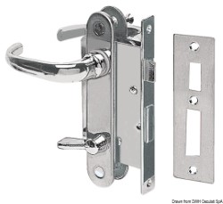 Chromed brass lock w/2 plates and handles left 