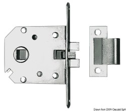 Recess-fit simple lock chromed brass 68x60x9 mm 