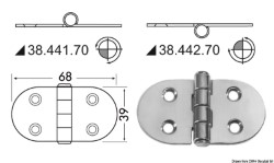 Hinge standard pin 68x39 mm 