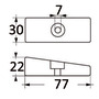 Plattenanode aus Aluminium 75/225 PS 36 x 71 mm 