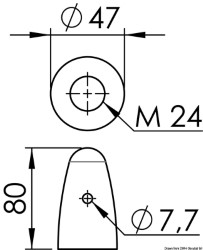 Propeller zink spidsen 40/45 mm