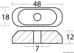 Plate anode 2/5 HP no insert bore Ø 7 mm 