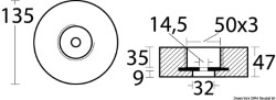 Anode magnésium fixation escamotable Ø 135 mm 