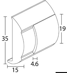 Schwarze PVC-Basis für ausgestelltes Profil 20