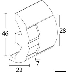 Base de PVC gris para perfil 28