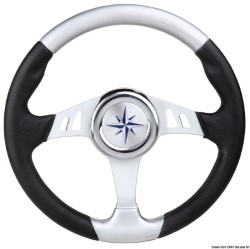 Steering wheel black/silver 350 mm 